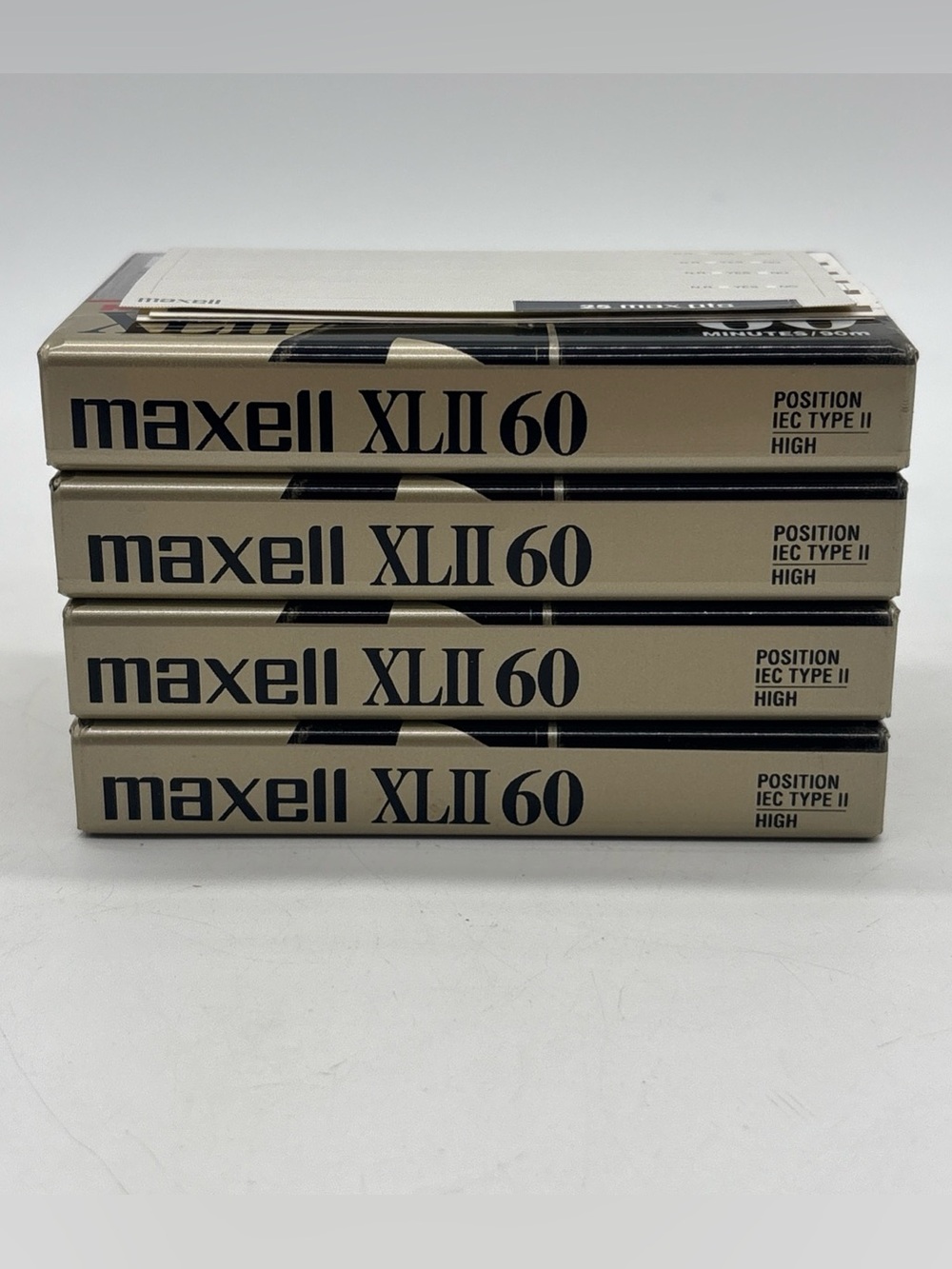 Lot of 4 Maxell XLII 60 Blank Chrome Type II Audio Cassettes 60 Minutes SEALED